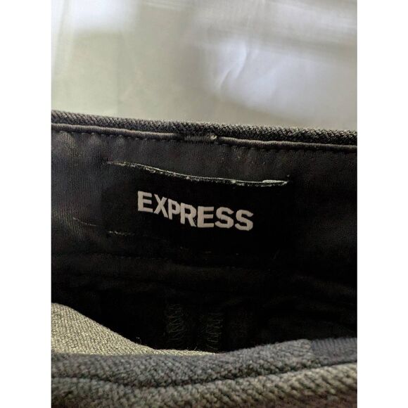 Express Columnist Ankle Mid Rise Pants Size Gray Flat Front Pockets Womens Size - Picture 2 of 6